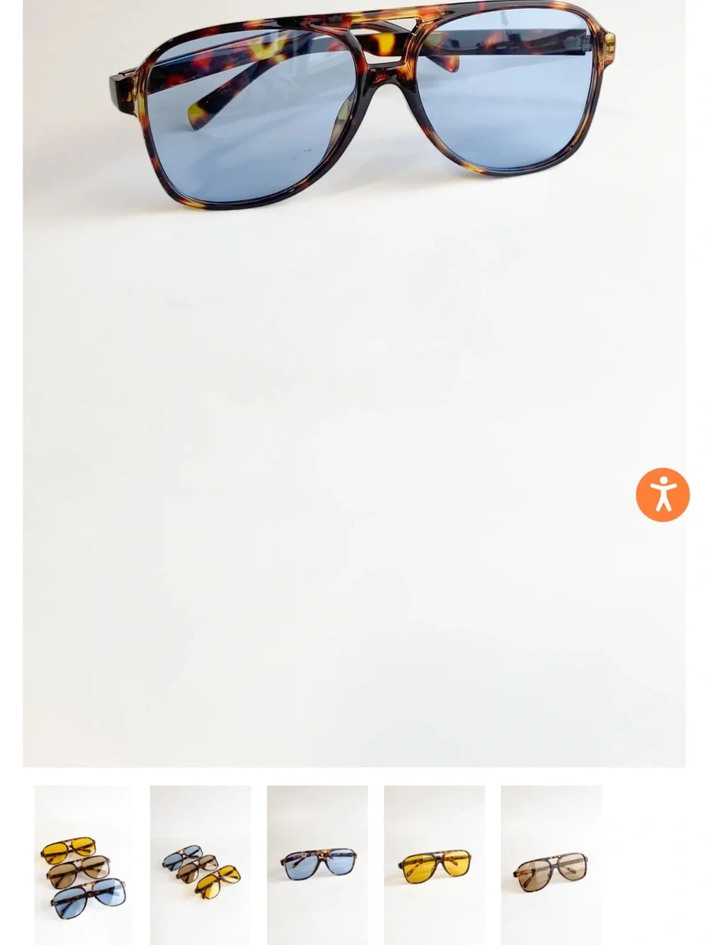 Retro Tortoise Shell Sunglasses with Blue Lenses